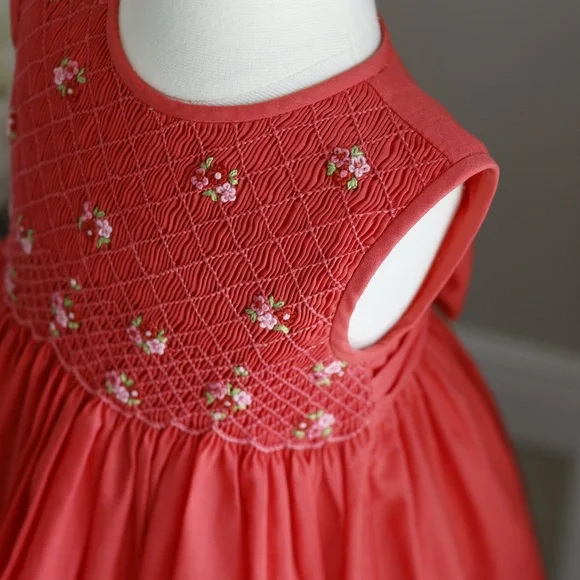 Smocked Dress Luli & Me Size 2T Embroidery Spring Portrait Sleeveless TWINS